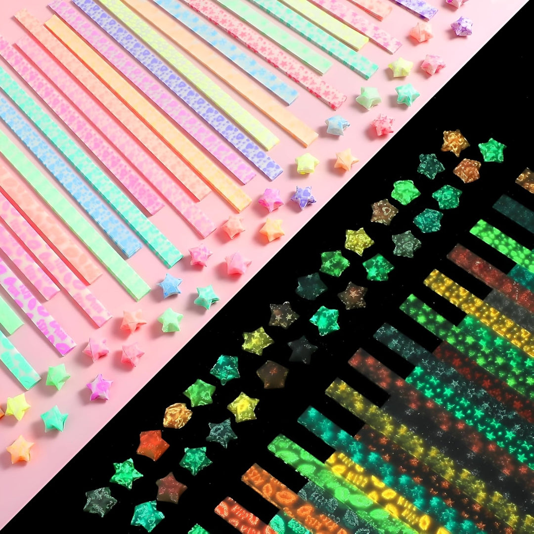 Glow in the Dark Star Origami Strips 300 Sheets - Finemoe