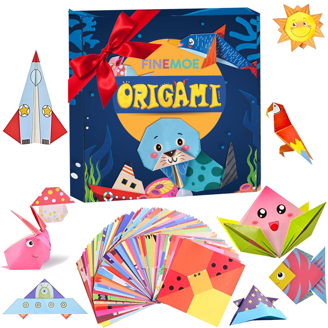 Kids Origami Craft Paper Kit 108 Sheets 54 Designs - Finemoe
