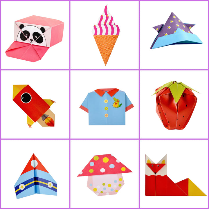 Kids Origami Craft Paper Kit 108 Sheets 54 Designs - Finemoe