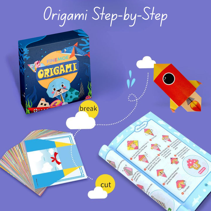 Kids Origami Craft Paper Kit 108 Sheets 54 Designs - Finemoe