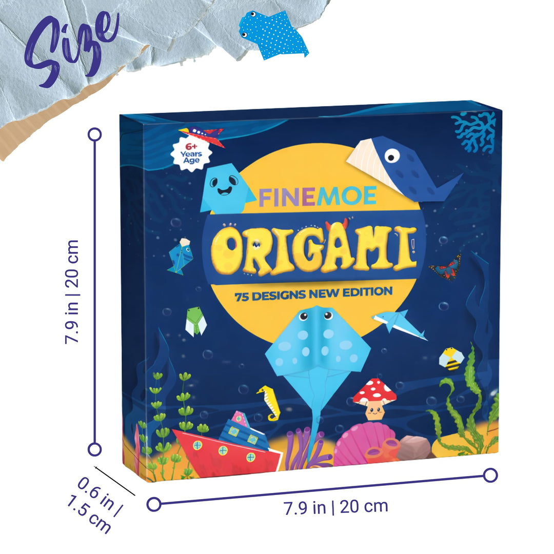 Kids Origami Craft Paper Kit 150 Sheets 75 Designs - Finemoe