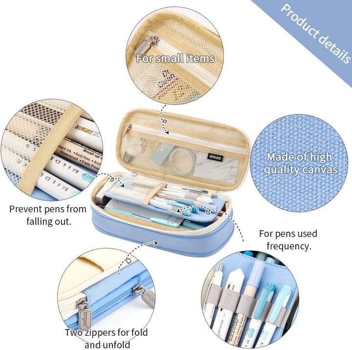 Large Pencil Case – in Multiple Colors - Finemoe