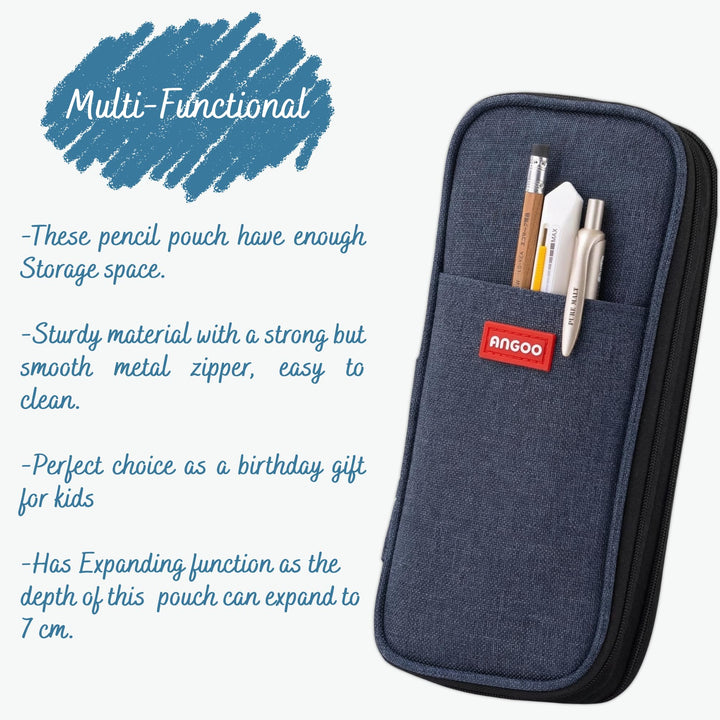 Large Pencil Case – in Multiple Colors - Finemoe
