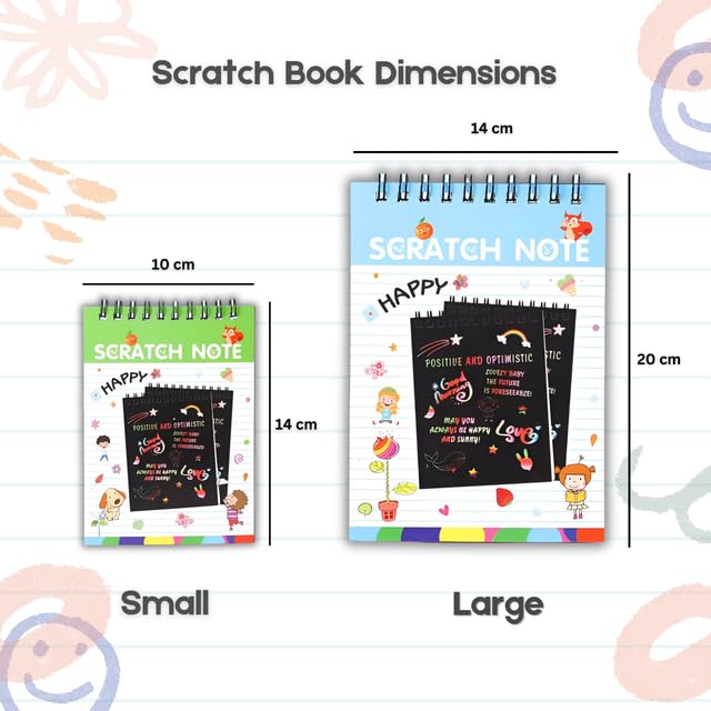 Magic Scratch Art Book Set for Kids (6 or 12 Pack, Large &amp; Small) - Finemoe