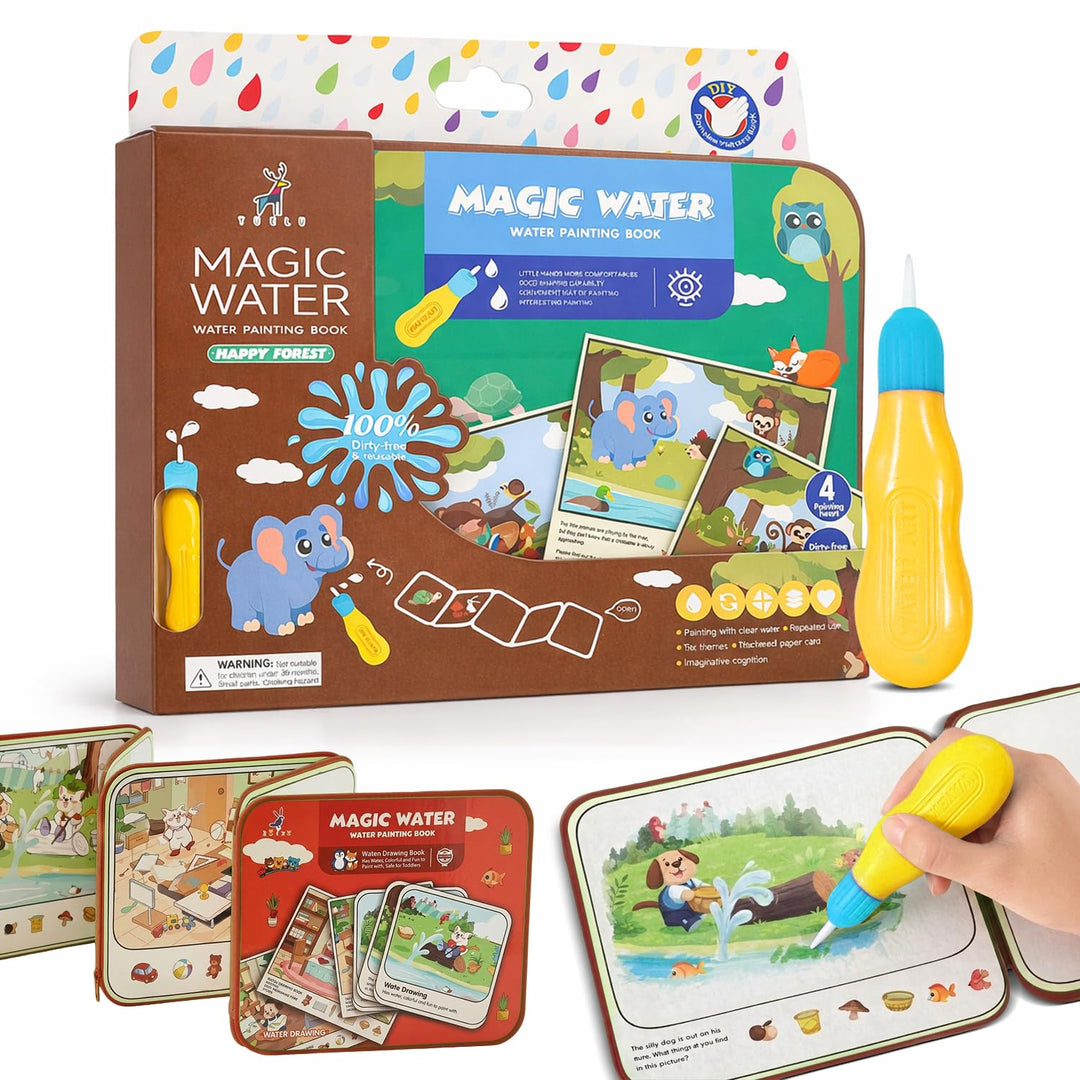 Magic Water Painting Book for Kids – Reusable Coloring Book (Multiple Themes) - Finemoe