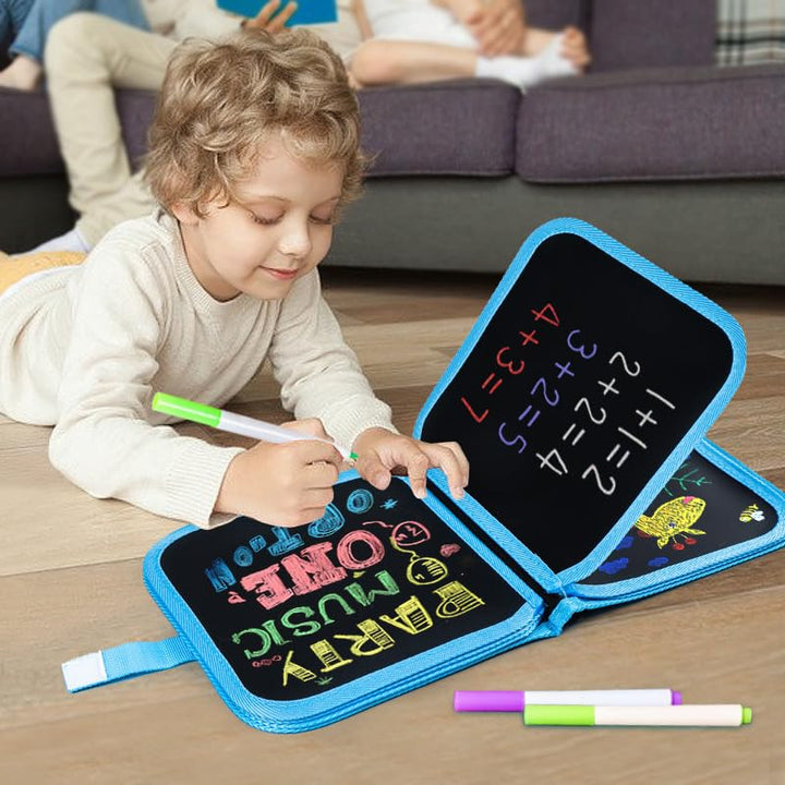 Reusable Doodle Book Set for Kids – Erasable Drawing Kit with 12 Sketch Pens - Finemoe