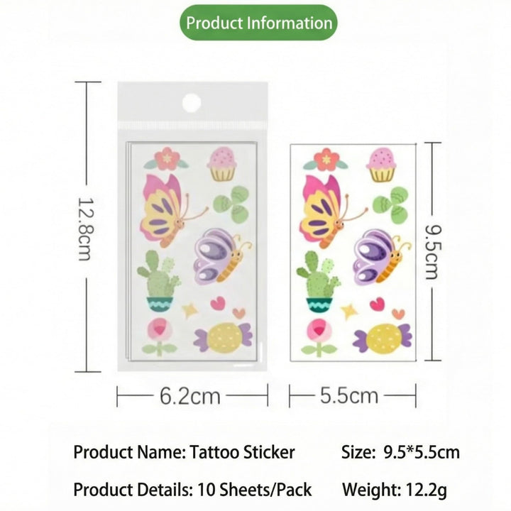 Temporary Tattoo Stickers for Kids – Waterproof Set (30 Pcs) - Finemoe