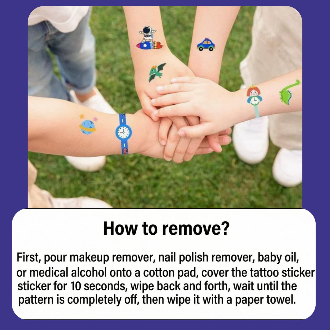 Temporary Tattoo Stickers for Kids – Waterproof Set (30 Pcs) - Finemoe