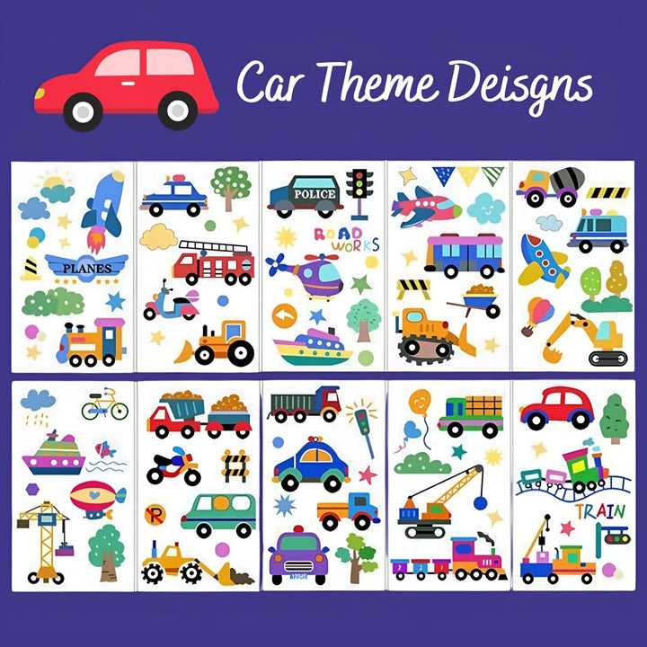Temporary Tattoo Stickers for Kids – Waterproof Set (30 Pcs) - Finemoe