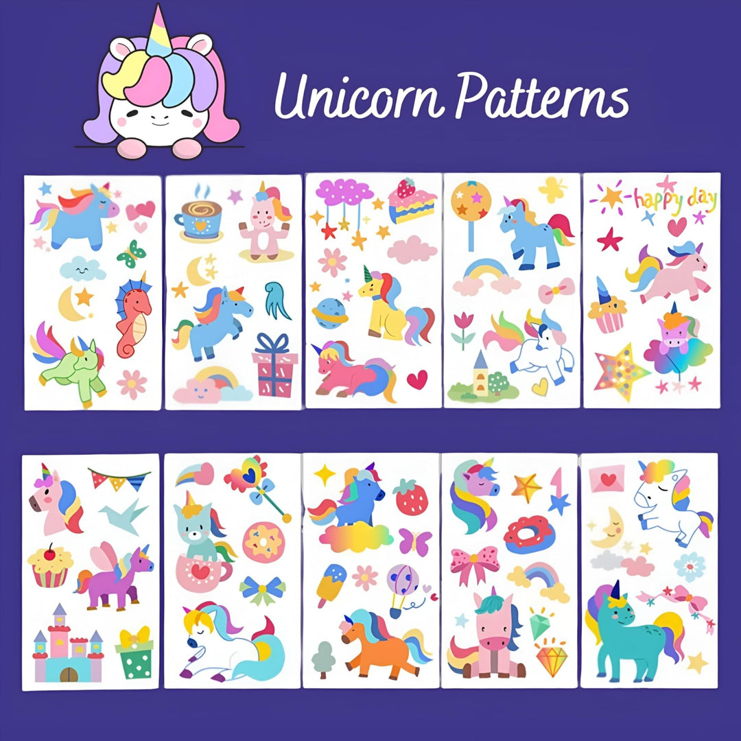 Temporary Tattoo Stickers for Kids – Waterproof Set (30 Pcs) - Finemoe