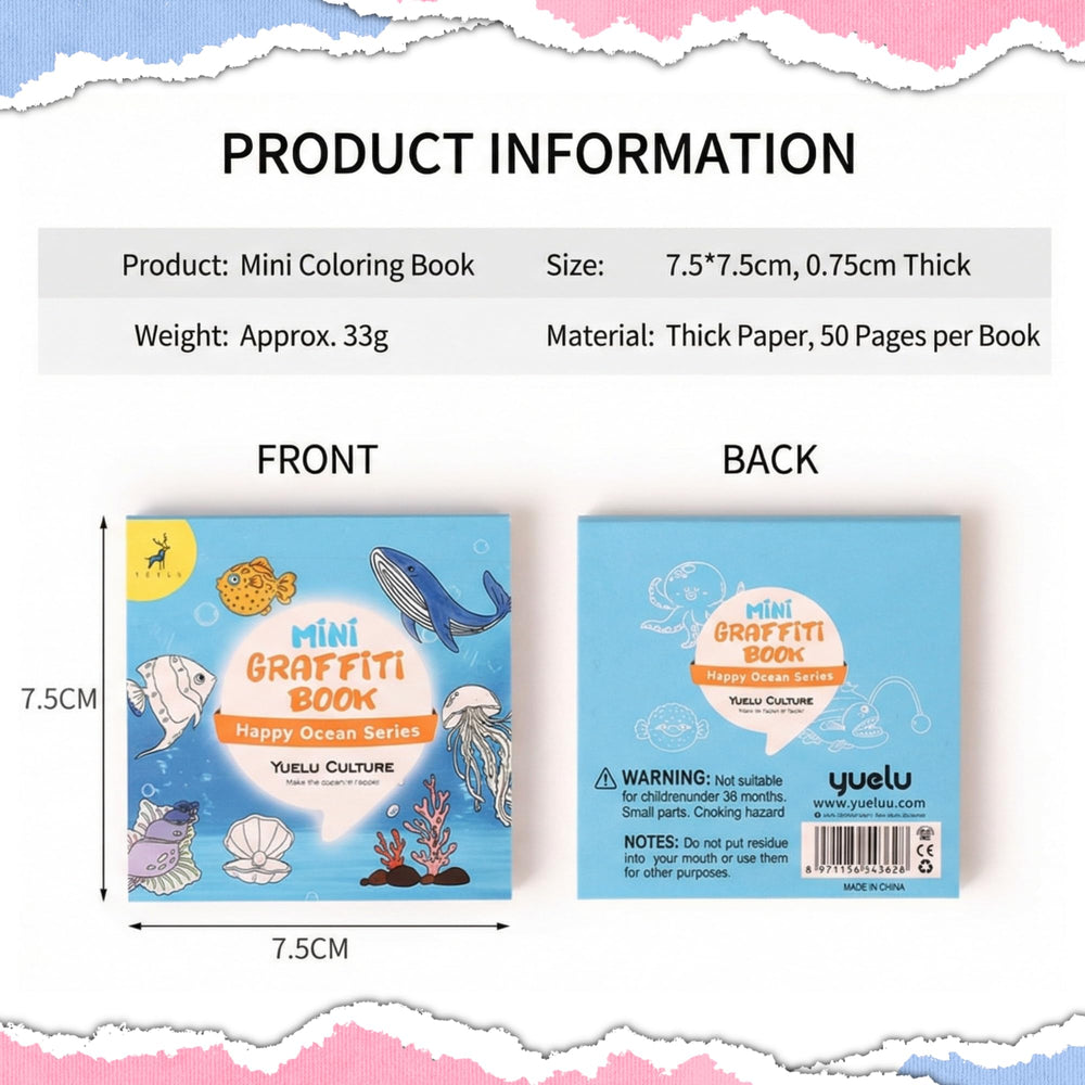 Travel Mini Coloring Books for Kids – Set of 6 or 12 - Finemoe